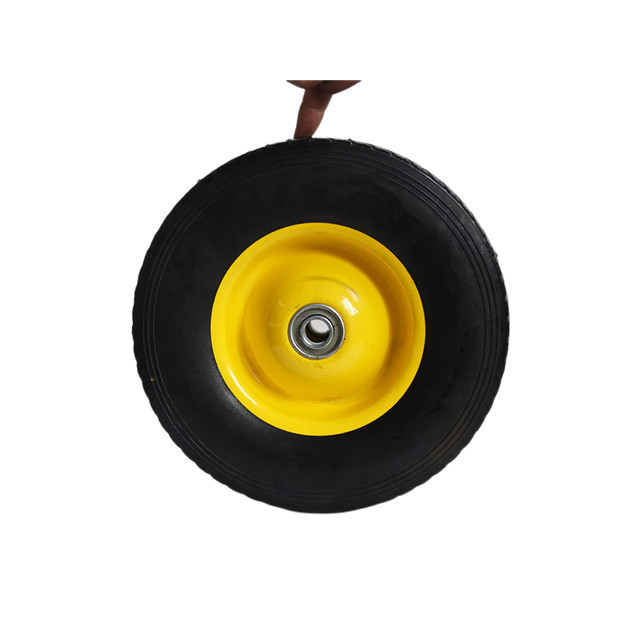 Semi pneumatic rubber plastic wheel 10 inch wheel for lawn mower Flat free Airless rubber tire