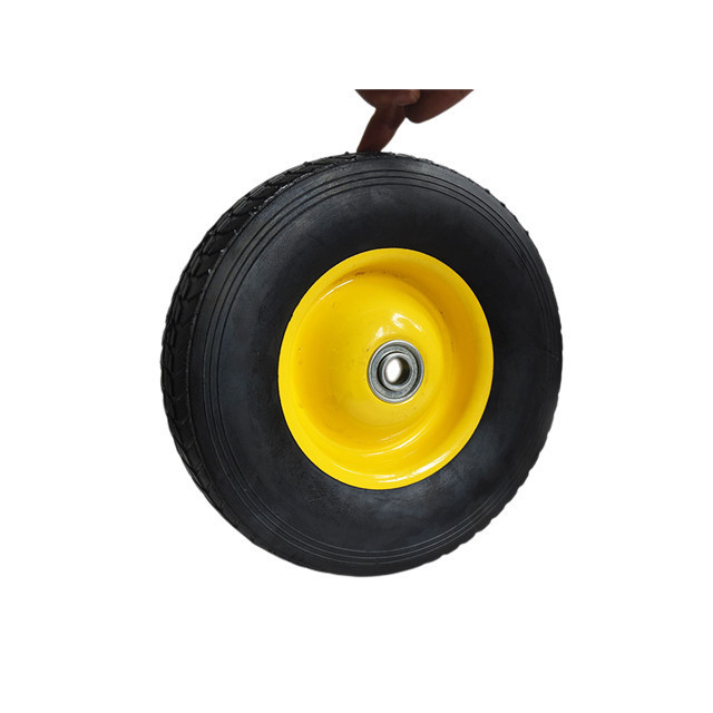 Semi pneumatic rubber plastic wheel 10 inch wheel for lawn mower Flat free Airless rubber tire