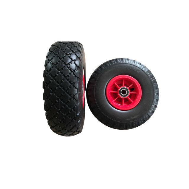 Wheelbarrow Tyre PU Foam Puncture Proof Spare Wheel Rubber Axle Rim Pu foam wheel