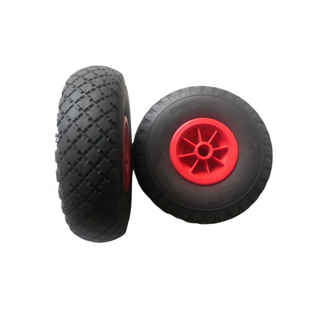 Wheelbarrow Tyre PU Foam Puncture Proof Spare Wheel Rubber Axle Rim Pu foam wheel