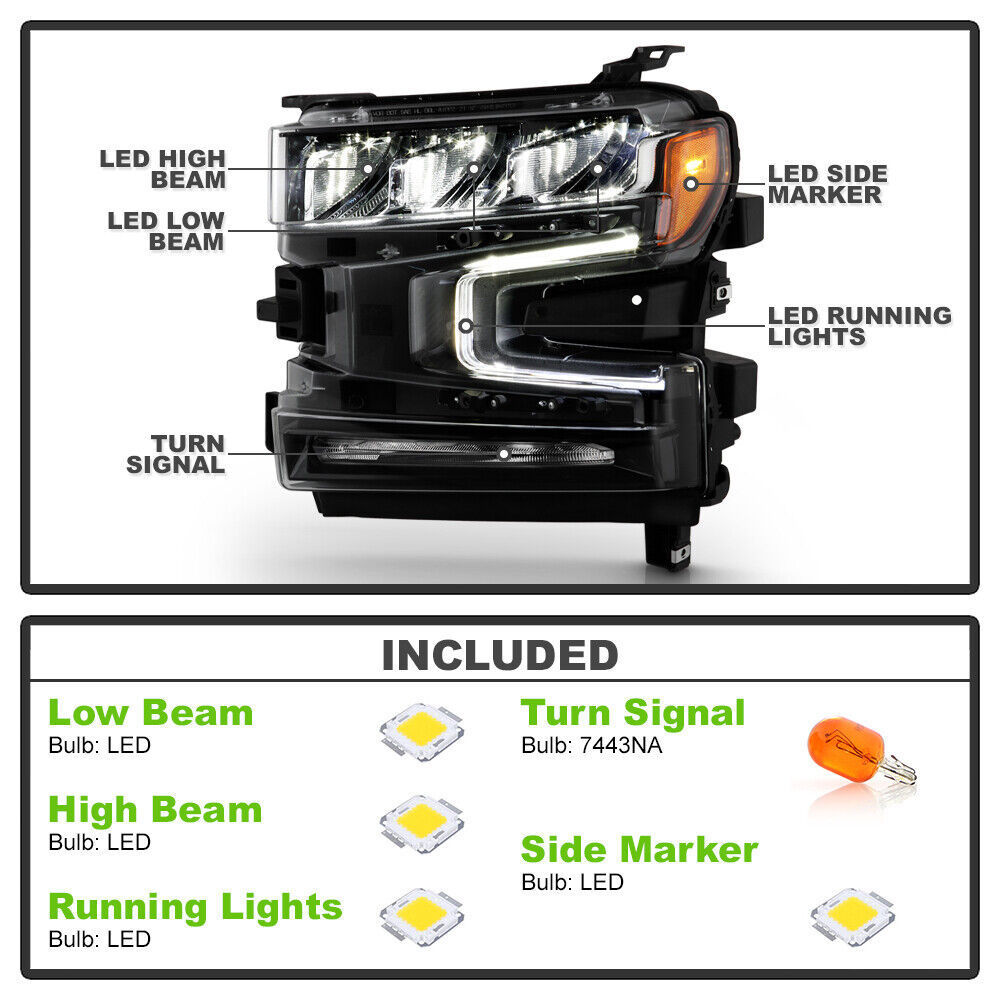 GM2502497/GM2503497 Auto Front Bumper Head Light For Chevy Silverado 2019 2020 2021 LED Headlights Assembly