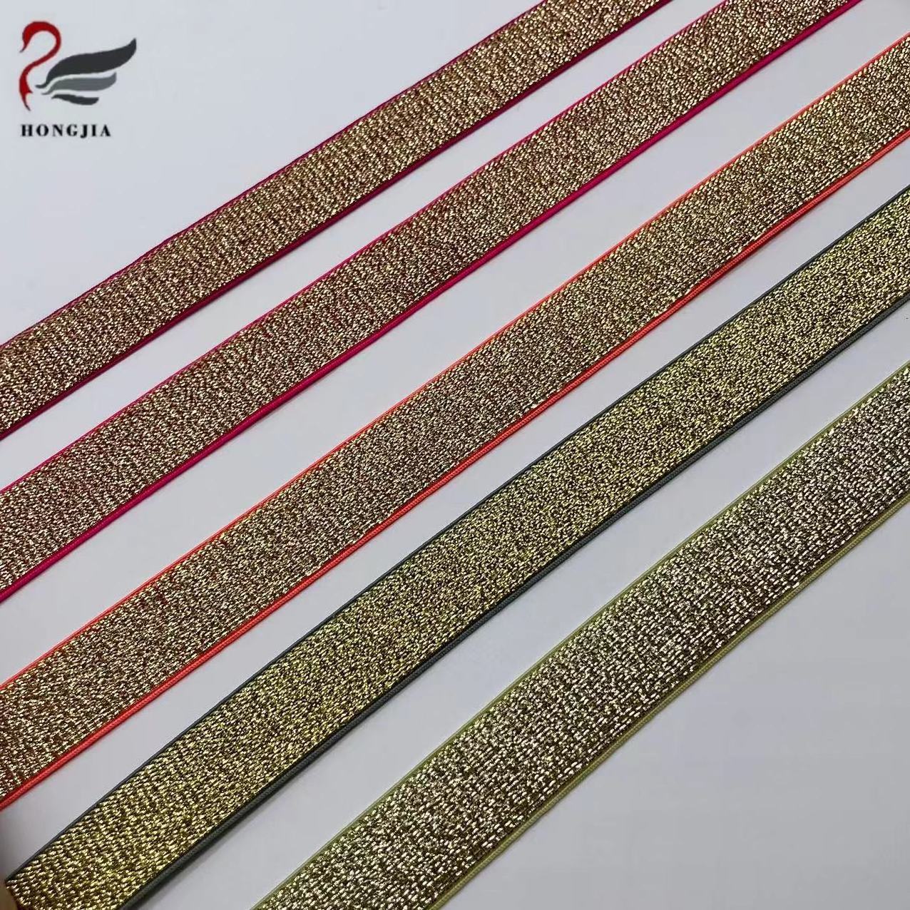 High Quality Low Price customized pink glitter elastic band for garment