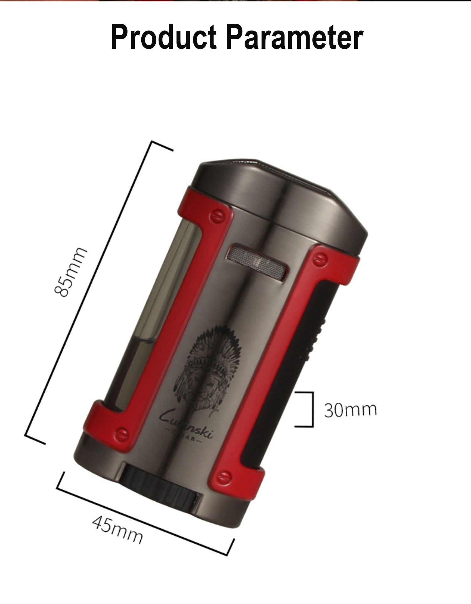 Metal Alloy Butane Gas 4 Jet Flame Cigar Torch Lighter With Holder