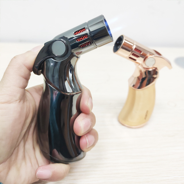 Butane Gas Refillable 938 Table Luxury Gun Jet Four Flame Cigar Torch Lighter