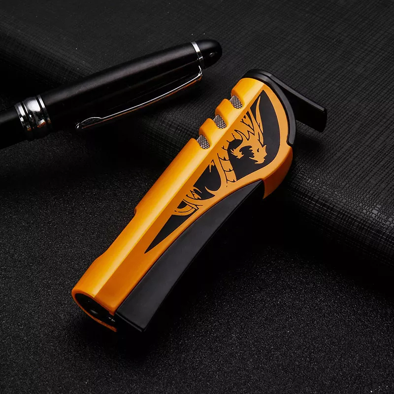 New Arrival Straight Gas Flame Cigar Lighter Personality Metal Inflatable Cigarette Lighter