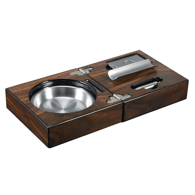 Convenient Portable Cigar Accessories Cigar Ashtray With Cigar Cutter And Punch