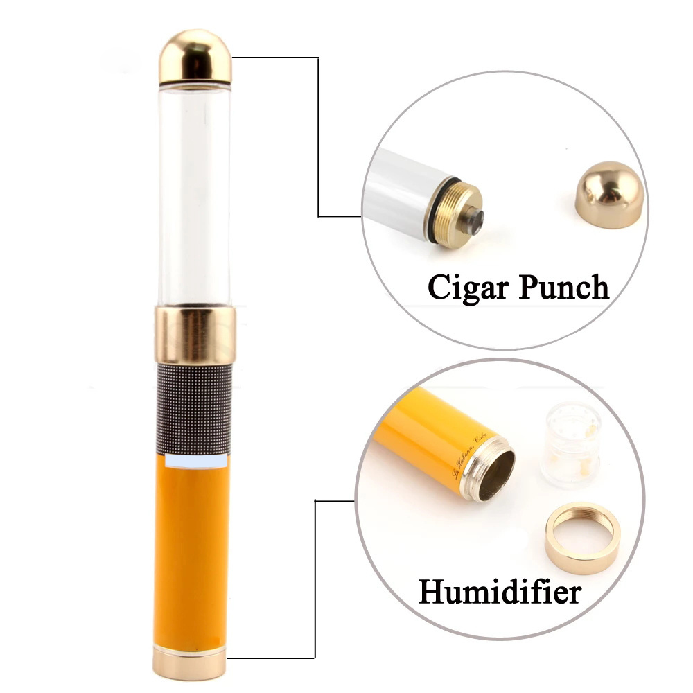 Metal Alloy Cigar Accessories Set With PP Tube Including Lighter, Ashtray, Tube , Cutter And Tube