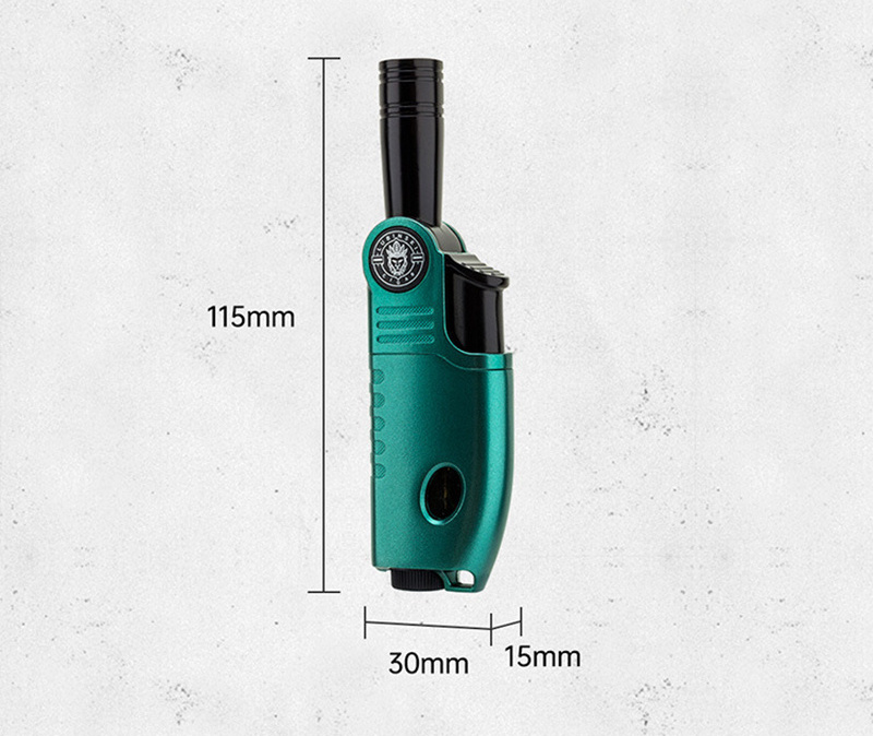 New arrival cigar lighter adjustable angle zinc alloy blue flame single straight windproof lighter