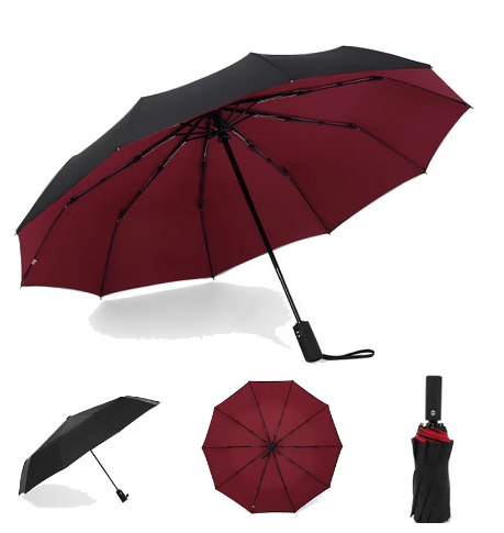 10K Double layer Windproof Fully-automatic Umbrellas Male Women Umbrella Three Folding Commercial Large Durable Frame Parasol