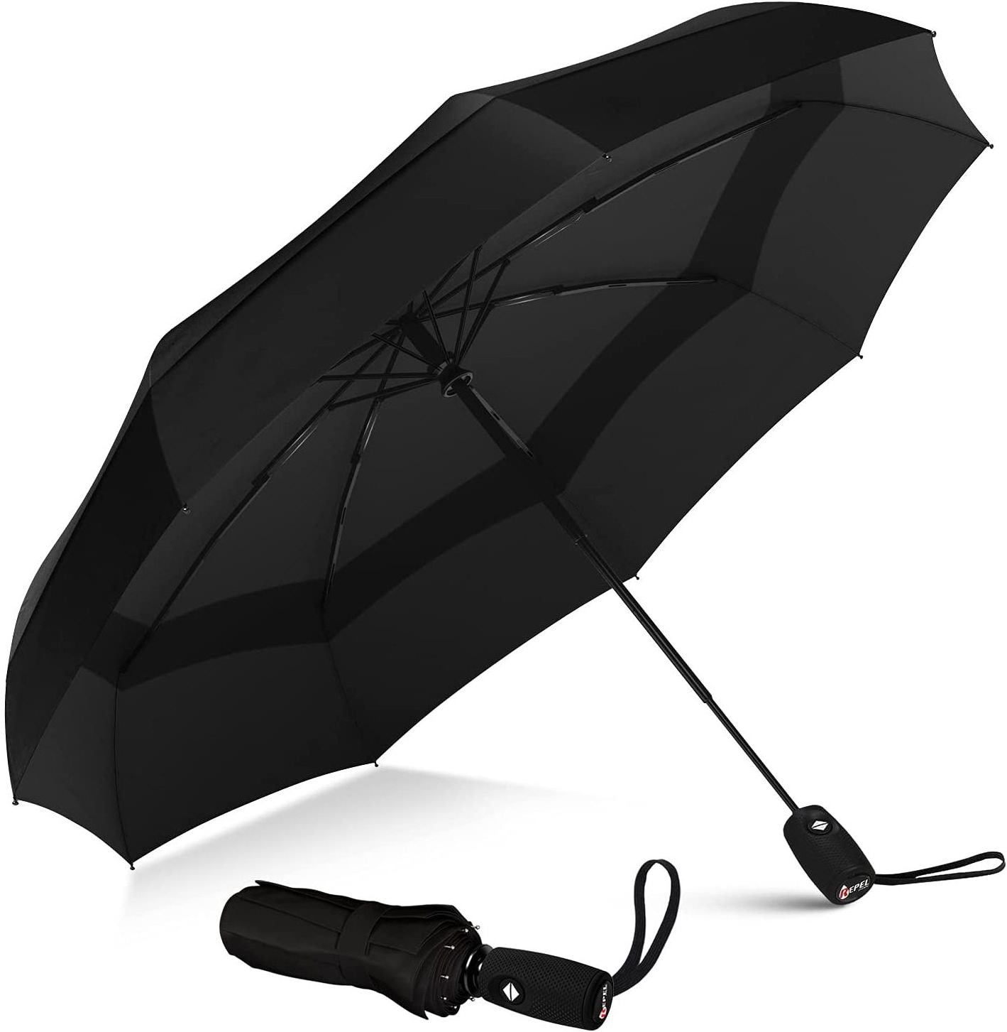 Wind Resistant Small  Compact Light Automatic Strong Mini  Folding and Portable - Backpack  Car Purse Umbrellas for Rain