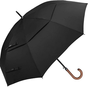 52/62/68/72/80/inch Wooden J Handle Golf Umbrella Windproof UV Protection Classic Stick Wedding Cane Umbrellas, Auto Open Cane H