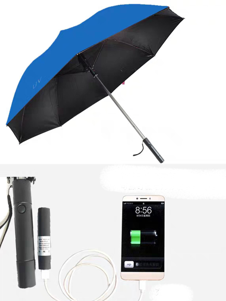 quality umbrella Special USB anti-uv waterproof solar fan straight umbrella with fan