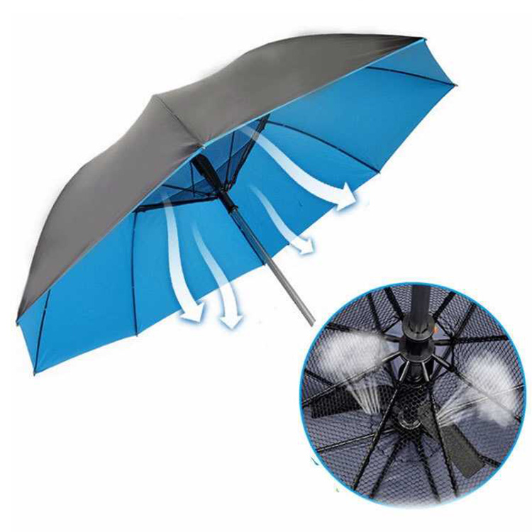 quality umbrella Special USB anti-uv waterproof solar fan straight umbrella with fan