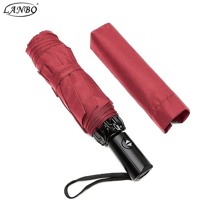 Sunny and Rainy Automatic waterproof windproof upside down 3 folding umbrella cheap compact and portable outdoor