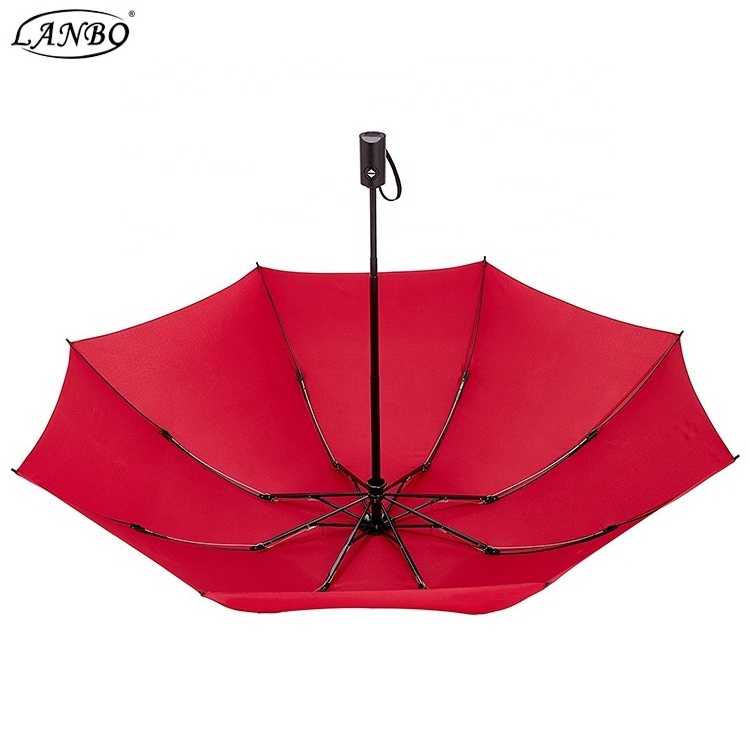 Sunny and Rainy Automatic waterproof windproof upside down 3 folding umbrella cheap compact and portable outdoor