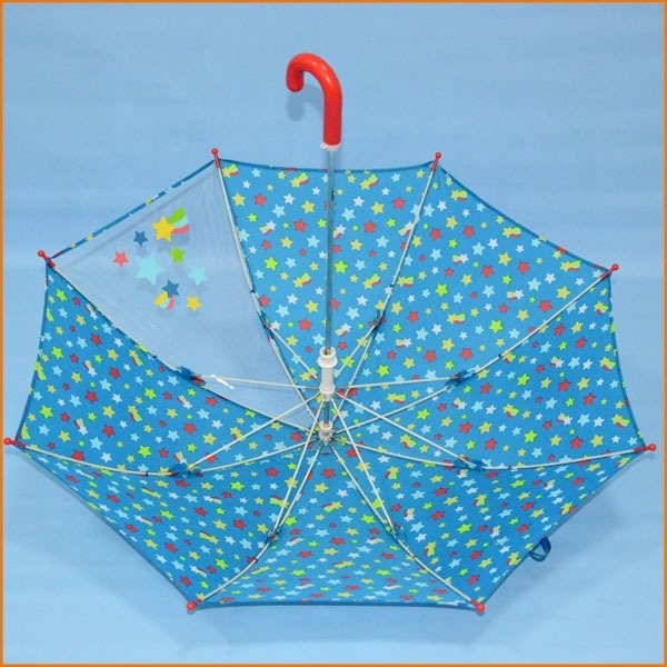 parapluie Factory Customized Lovely Cartoon Portable manual open Plastic Handle Child Cartoon kid bubble Umbrella with printing