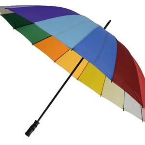 parapluie Promotion Fashion 16K Strong Windproof Straight Multi Colors Rain rainbow color matching stick rain straight umbrella