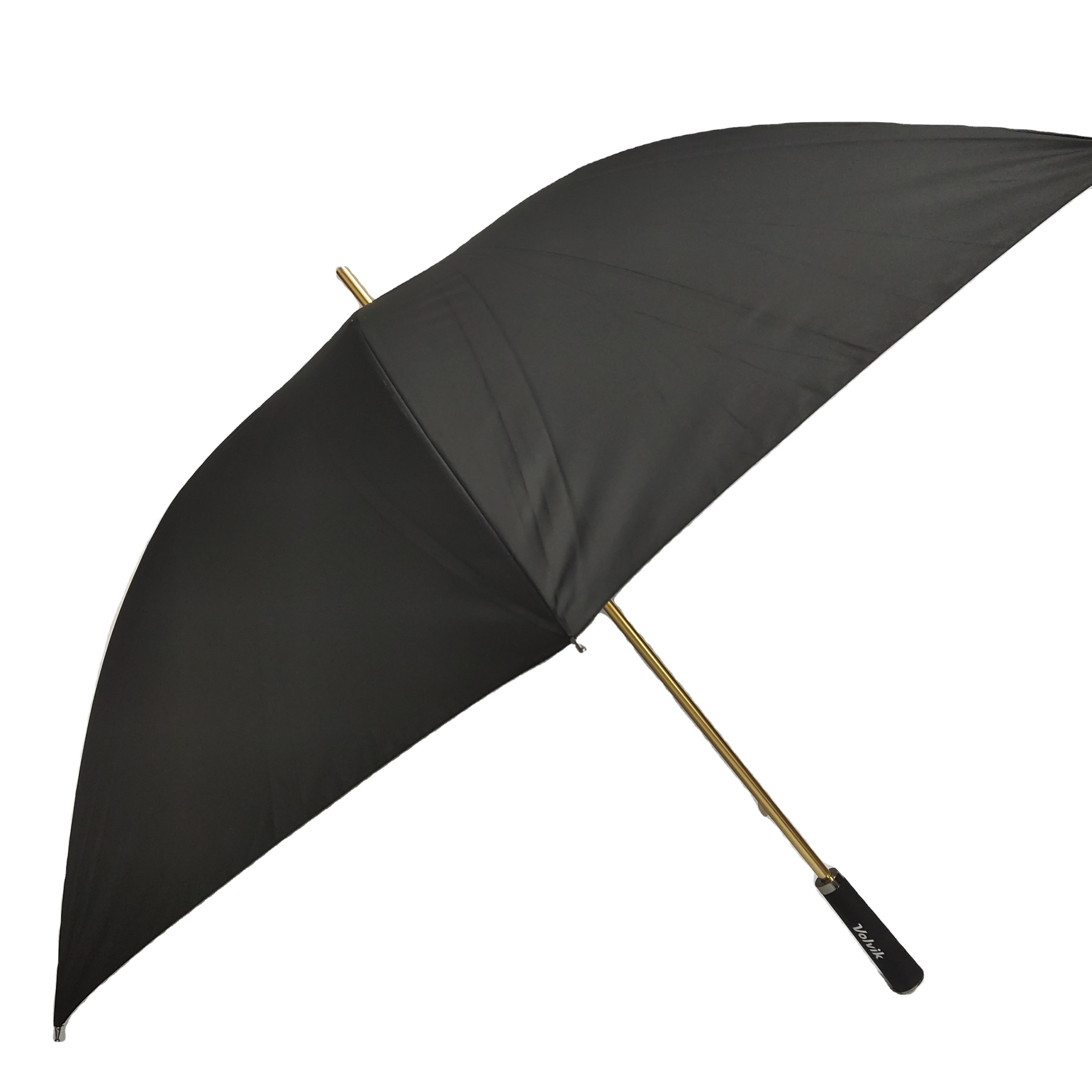 manual open Golden aluminum mid - stick fashion super light golf umbrella with Logo Printing