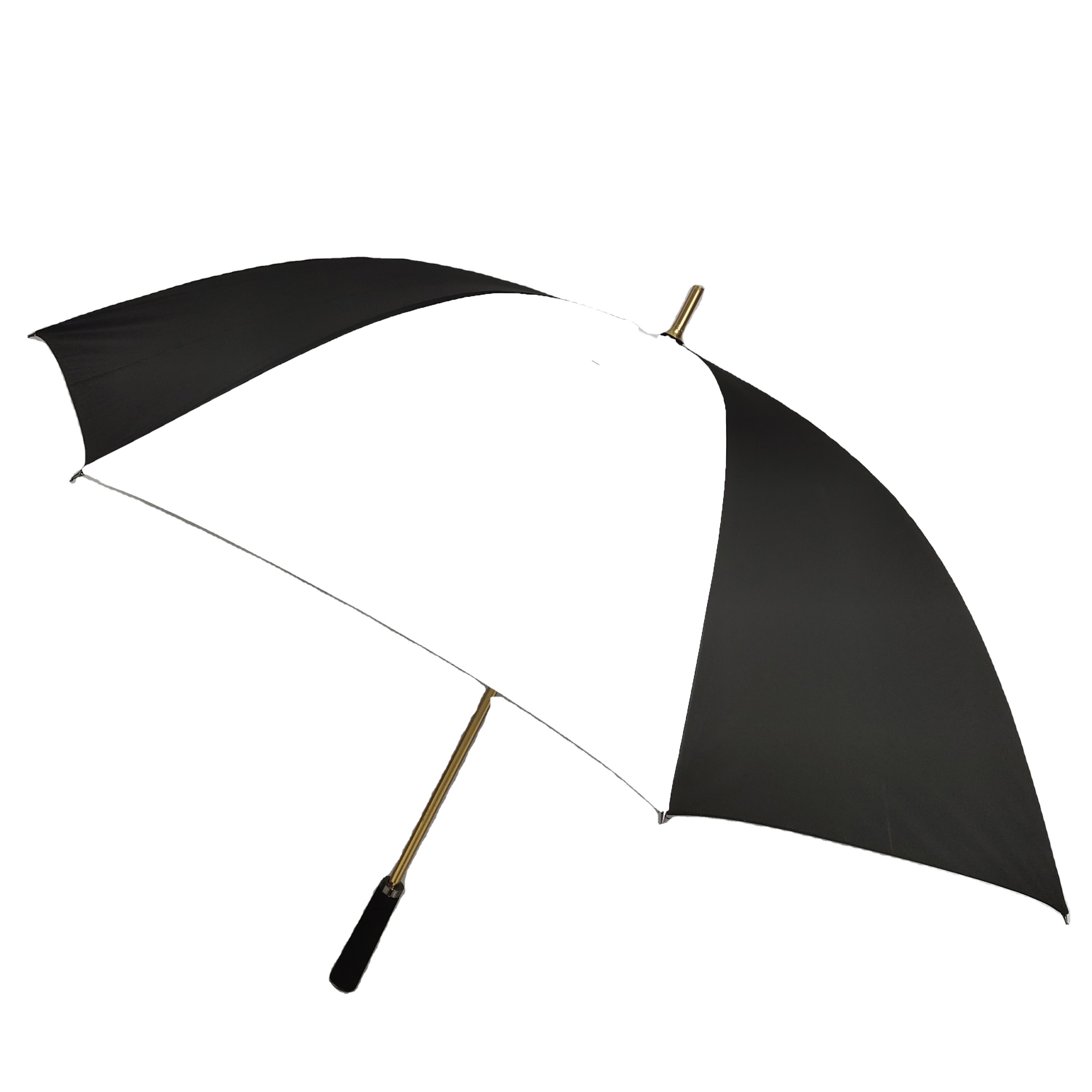 manual open Golden aluminum mid - stick fashion super light golf umbrella with Logo Printing