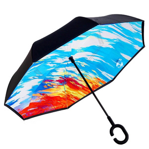 PFAS Free New design Hands free magic umbrella inverted upside down reverse umbrella