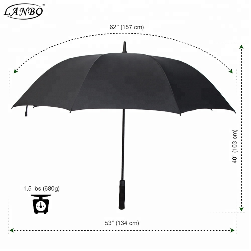 60 Inch Windproof Golf Umbrella Extra Large Automatic Open Anti UV Oversize Rain&Wind  Stick Umbrellas PFAS Free