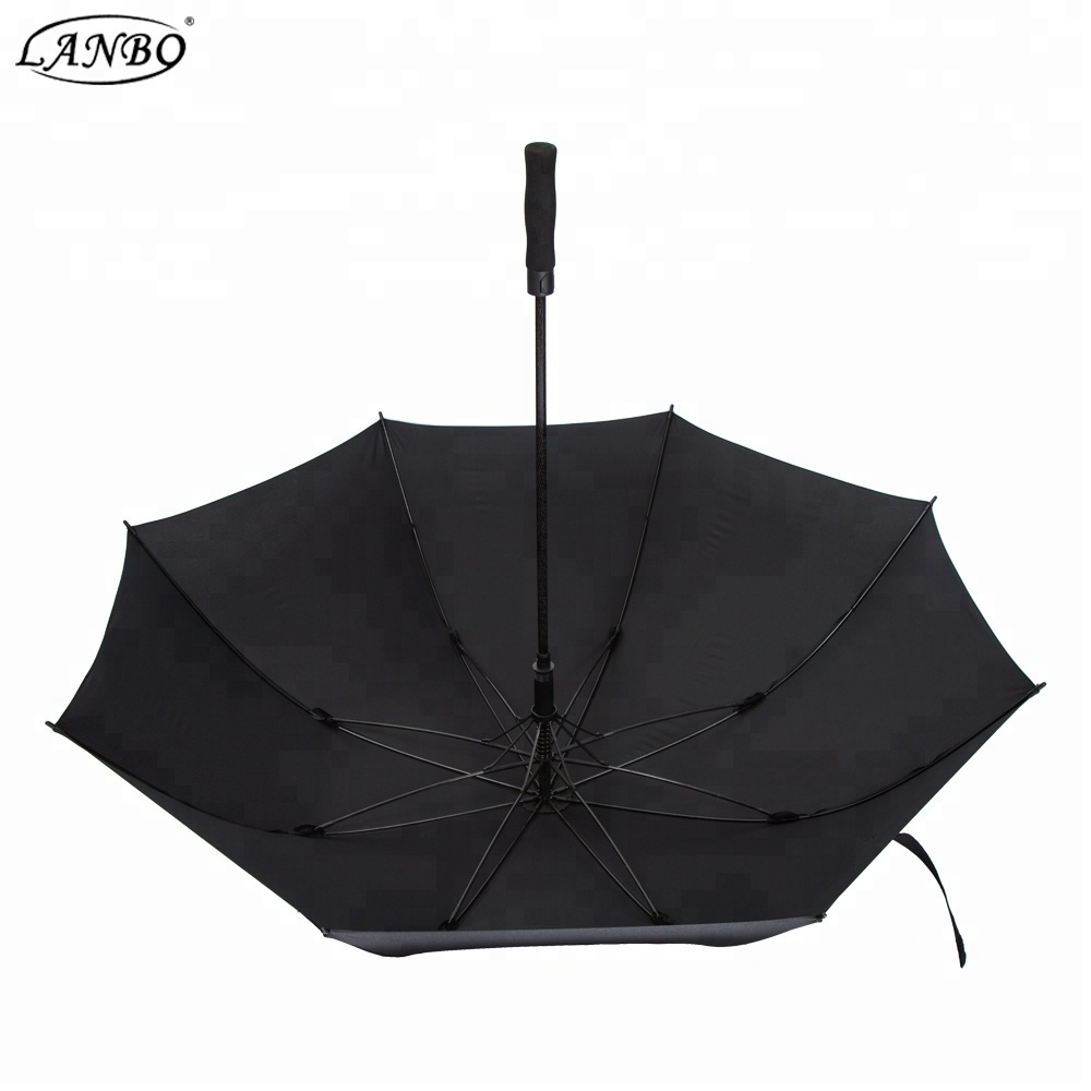 210T PONGEE Material type golf umbrella / 25inch black stick straight umbrella