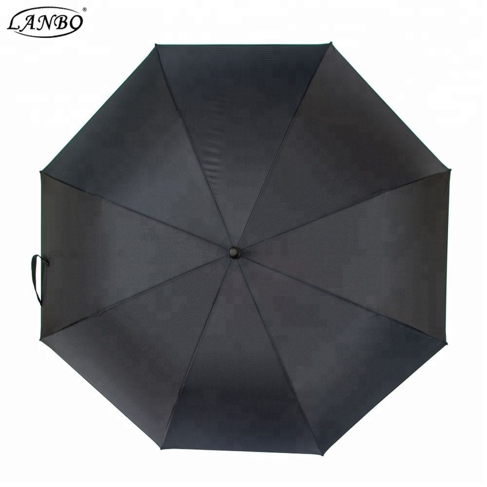 210T PONGEE Material type golf umbrella / 25inch black stick straight umbrella