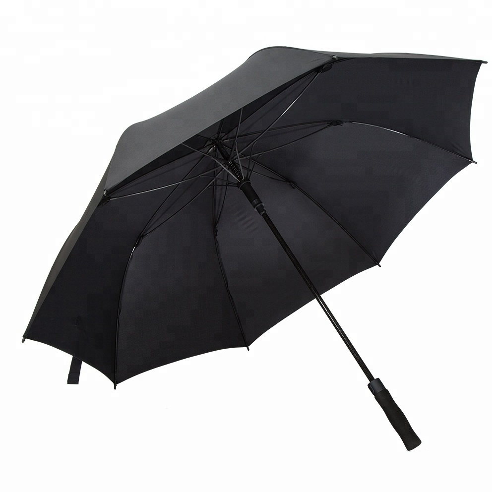 210T PONGEE Material type golf umbrella / 25inch black stick straight umbrella