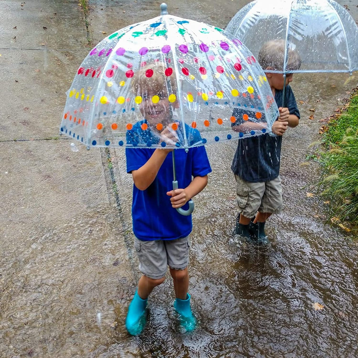 totes Kid's Bubble Umbrella with Easy Grip Handle Clear