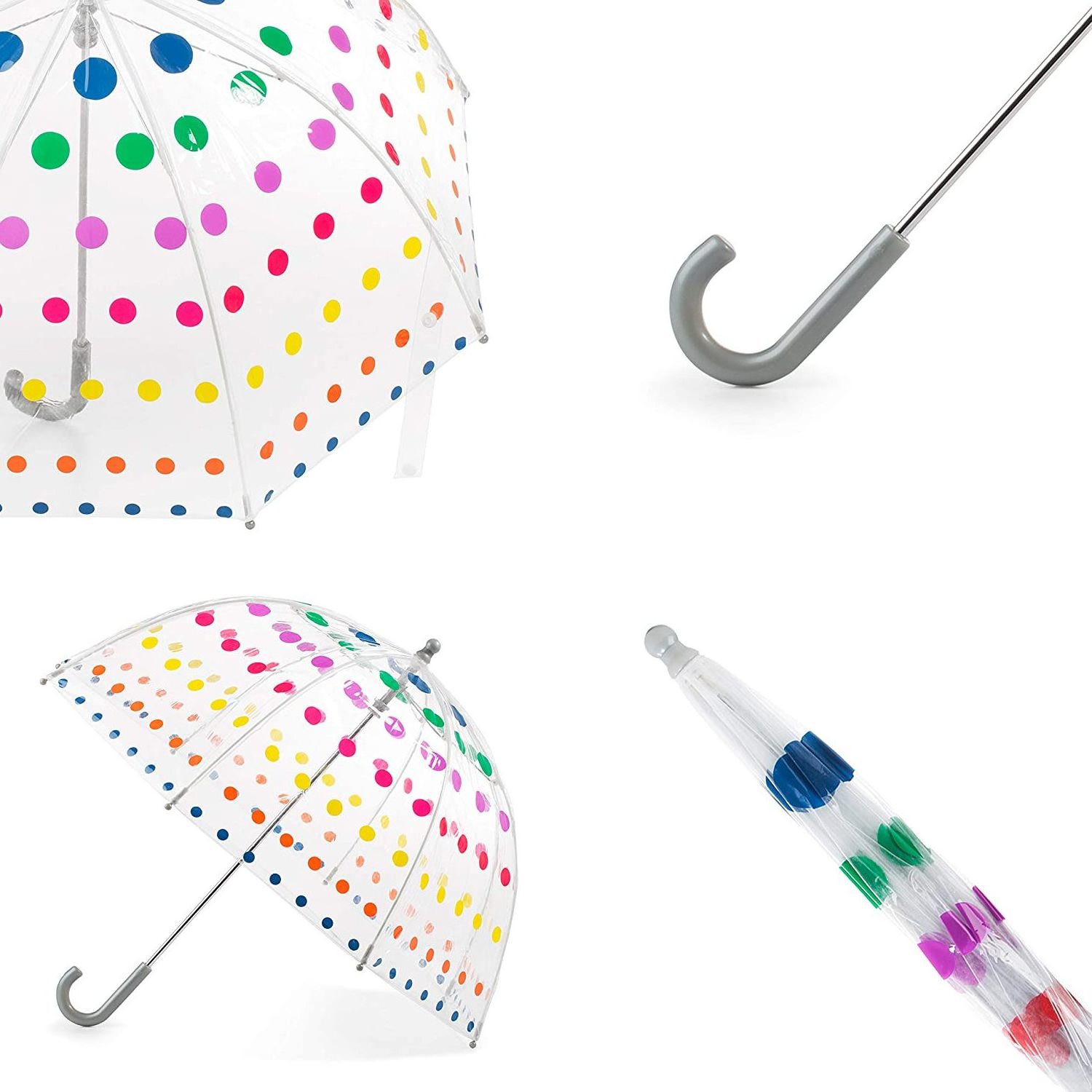 totes Kid's Bubble Umbrella with Easy Grip Handle Clear