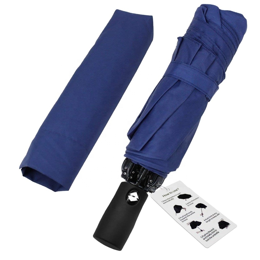 46inch navy blue classic reinforce stormproof bulletproof inverted folding umbrella