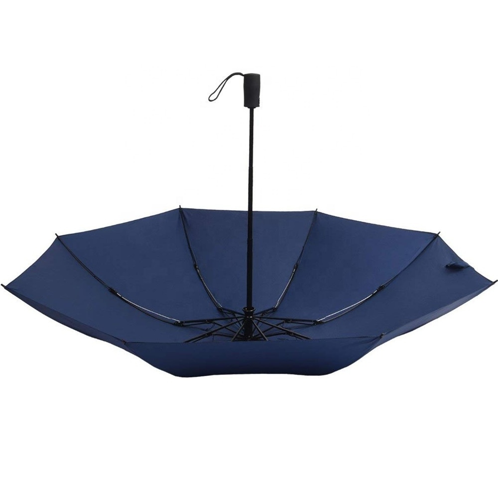 46inch navy blue classic reinforce stormproof bulletproof inverted folding umbrella