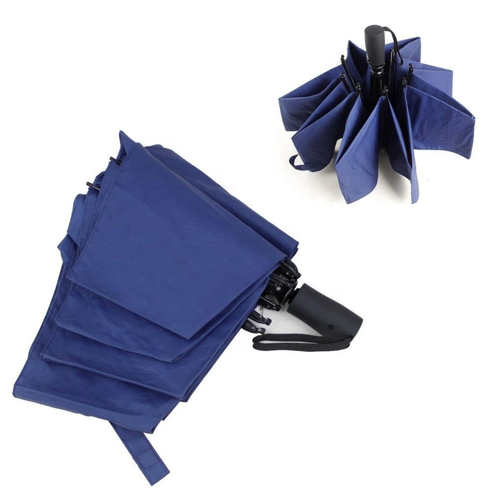 46inch navy blue classic reinforce stormproof bulletproof inverted folding umbrella