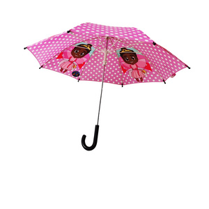 Cartoon print cute umbrella for boy children cartoon long handle kids children's rain umbrella girl child's tools