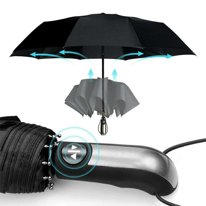 Wind Resistant Fully Automatic Umbrella Rain Women For Men 3Folding Gift  Parasol Compact Large Travel Business Car 10K Umbrella