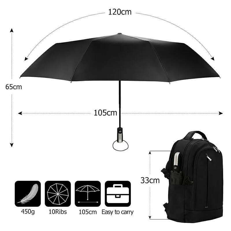 Wind Resistant Fully Automatic Umbrella Rain Women For Men 3Folding Gift  Parasol Compact Large Travel Business Car 10K Umbrella