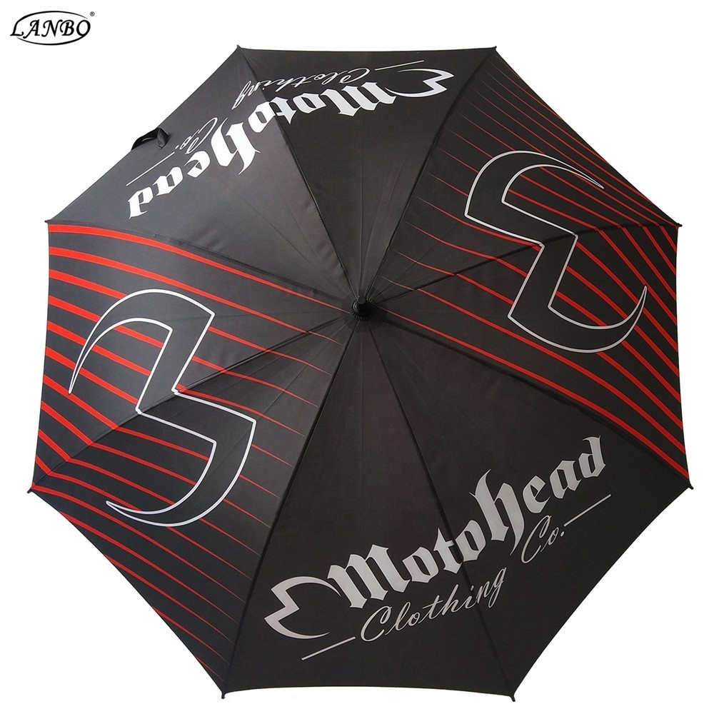 High Quality Outdoor Wholesale custom print fiberglass material golf umbrella with printing pattern Worldwide promotional