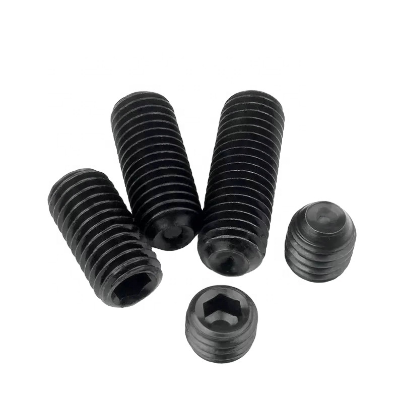 Hot Sale DIN916 12.9 grade high strength concave end tight hexagonal screw top wire headless set screw