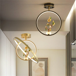 Brass Ceiling Light Contemporary Luxury Gold Lamp Fixtures LED Creative  Decorative For Home