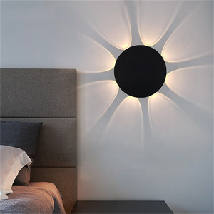 Black Wall Sconces Lamp Contemporary Round Light Fixtures for Home Indoor Living Room Decoration