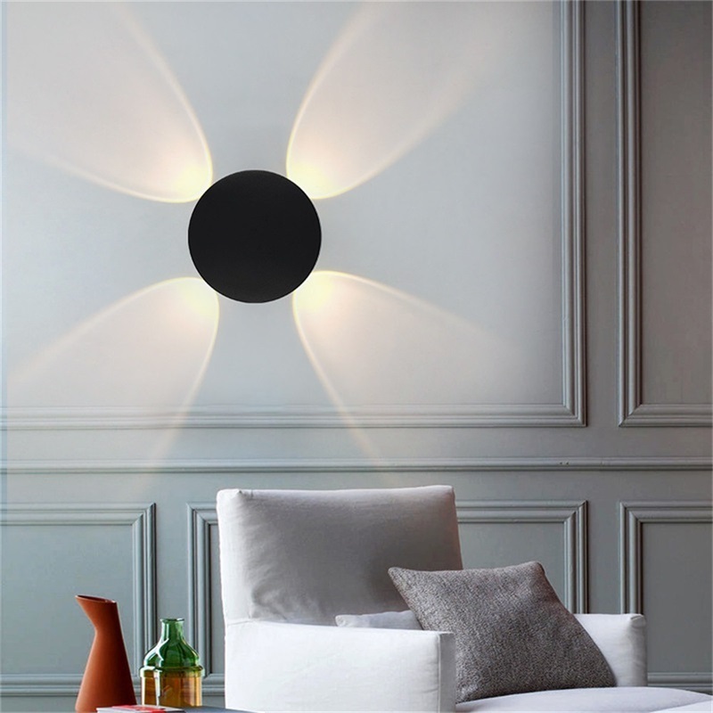 Black Wall Sconces Lamp Contemporary Round Light Fixtures for Home Indoor Living Room Decoration