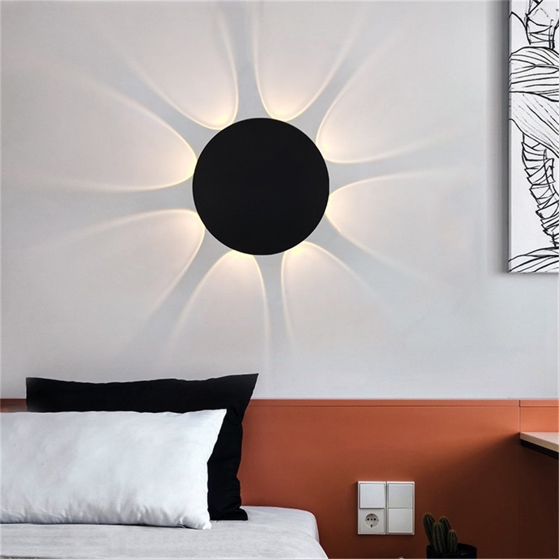 Black Wall Sconces Lamp Contemporary Round Light Fixtures for Home Indoor Living Room Decoration