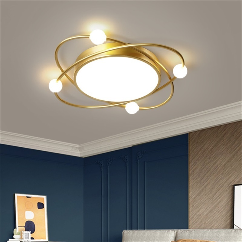 Nordic Ceiling Light Contemporary Gold Round Lamp Fixtures LED Home Decorative for Living Bed Room