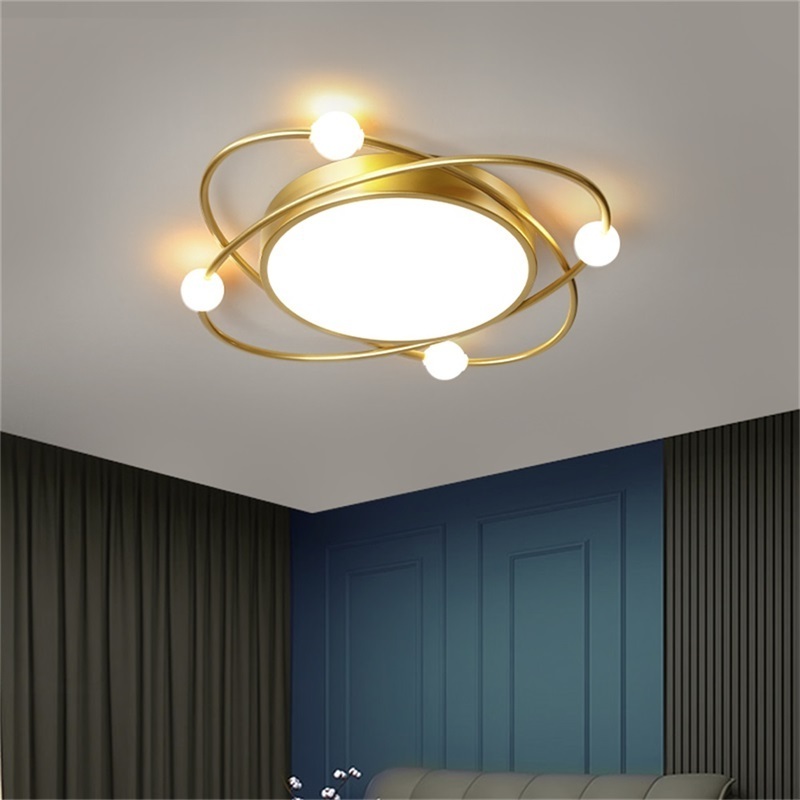 Nordic Ceiling Light Contemporary Gold Round Lamp Fixtures LED Home Decorative for Living Bed Room