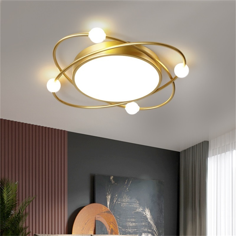 Nordic Ceiling Light Contemporary Gold Round Lamp Fixtures LED Home Decorative for Living Bed Room