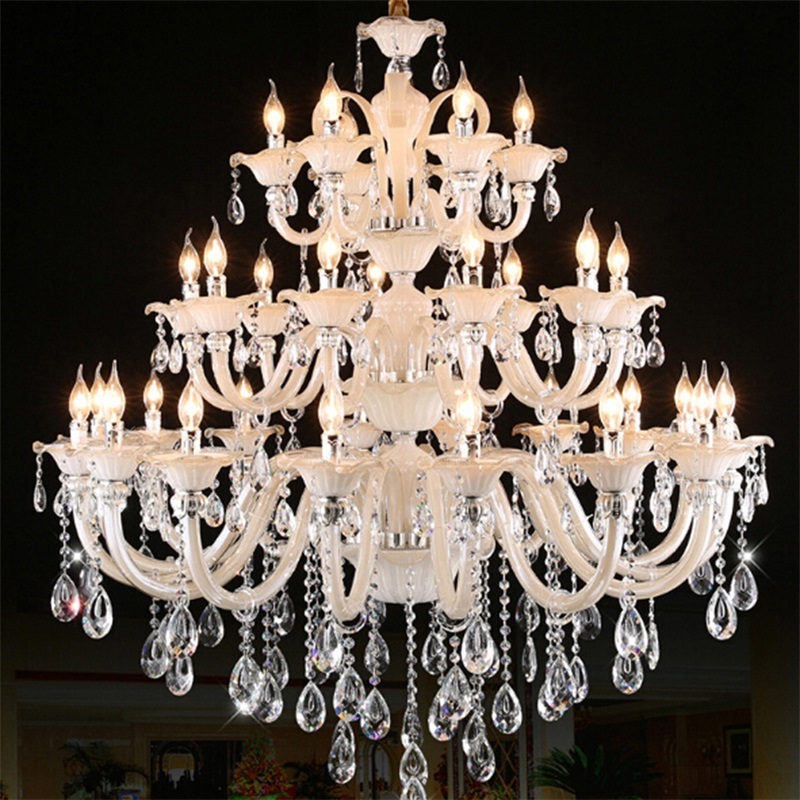 Modern Large LED Candle Pendant Lights Luxury Hanging Decorative Fixtures for Crystal Chandelier Lamps