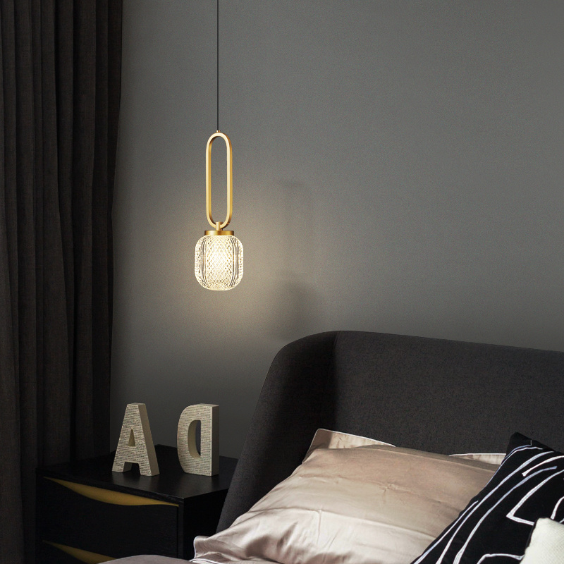 Gold Copper Hanging Light LED Creative Decor For Home Living Bedroom Contemporary Brass Pendant Lamp