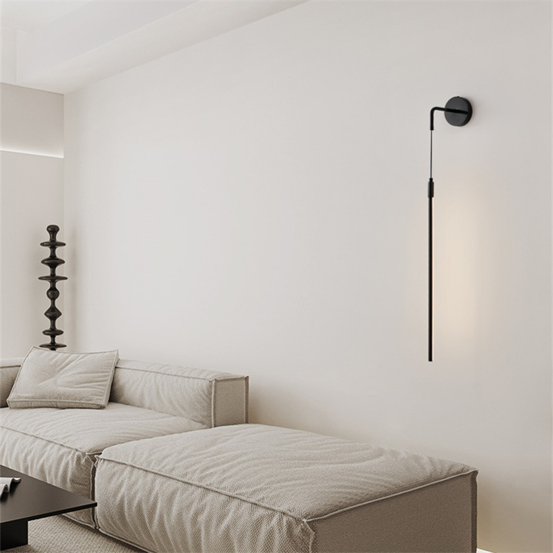 Black Brass Wall Lamp Creative Simplicity Copper Bedside Light for Home Bedroom LED 3 Colors Sconce