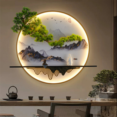 Modern Wall Picture Light Inside Creative Chinese Landscape Mural Sconces Lamp LED for Home Living Bedroom Study