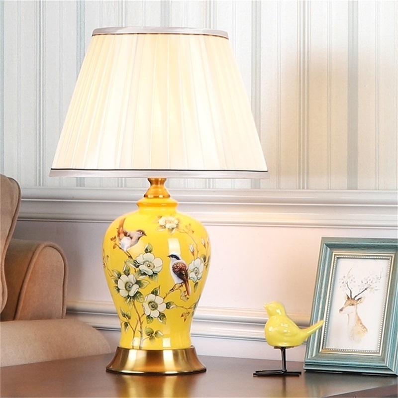 Modern Chinese LED Luxury Creative for living room office Bedroom Hotel Ceramic Table Lamp